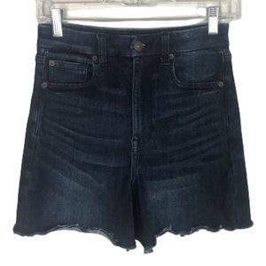 AEO Curvy Super Hi-Rise Shortie Dark Wash Denim 6